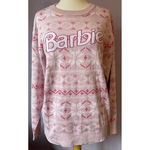 Barbie‎ Pink Sweater Size Medium Women's Christmas NWT New